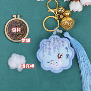 東方美繡刺繡diy自繡掛件平安符荷包蘇繡平安福香囊禮物繡品創(chuàng)意手工飾品 憶相思鑰匙扣【雙香料】
