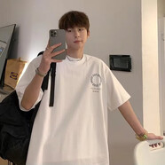 君別短袖t恤男士衣服運動(dòng)服飾籃球體恤夏季純棉速干足球跑步健身男 白色 S