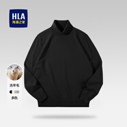 海瀾之家（HLA）毛衣男保暖長袖針織衫男圓領套頭打底衫男內搭多色可選舒適毛衫男 黑色B8-高領/遠紅外保暖 XL /180/96A