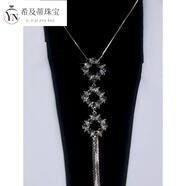 桐汝壁復古鑲水鉆長款菱形毛衣鏈項鏈女輕奢復古秋冬配飾時尚百搭衣服掛 毛衣鏈項鏈