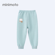 minimoto  嬰兒褲子冬季夾絲寶寶長褲新生兒可拆襠褲子純棉面料 綠色 0-3個月/52cm