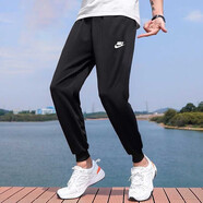 耐克（NIKE）官方艦店男褲2025夏季新款休閑褲束腳小腳長褲衛(wèi)褲針織透氣運動褲 FQ4331-010/黑色收口/針織透氣 L /175/80A