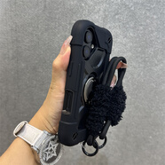 粉童刑天鎧甲手機(jī)殼召喚器 適用蘋(píng)果16手機(jī)殼黑色雙指環(huán)iphone16p 【黑色】+黑色半毛絨手繩 iPhone 16