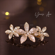 芠拉滿(mǎn)鉆小號發(fā)夾后腦勺頂夾發(fā)卡優(yōu)雅淑女頭飾半扎發(fā)一字夾韓國 6.5cm-水鉆白玉蘭彈簧夾  A27-209