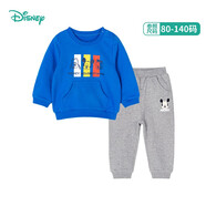迪士尼寶寶（Disney Baby）童裝男童女童套裝潮酷米奇米妮衛衣套裝兒童外出服 藍色T1281 24個(gè)月/身高90cm