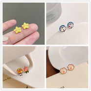 梅派套裝組合兒童可愛(ài)星星耳釘耳夾無(wú)洞女學(xué)生韓版磁鐵耳吸SN3764SN33 星星笑臉/新叮當/新海寶/新貓爪 塑料耳夾的（無(wú)耳洞）