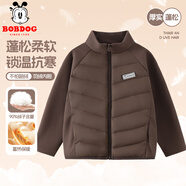 巴布豆兒童羽絨服冬季新款內(nèi)膽白鴨絨保暖衣服男童校服神器女童冬裝 【白鴨絨羽絨服】卡其 160cm