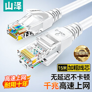 山澤 超五類網(wǎng)線 CAT5e類高速千兆網(wǎng)線 15米 工程/寬帶電腦家用連接跳線 成品網(wǎng)線 貝吉色 ZW-15