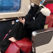 尹振天陳星諾毛領(lǐng)外套加絨加厚運動(dòng)休閑套裝女秋冬連帽針織毛衣兩潮 黑色套裝【高品質(zhì)】 加絨 S