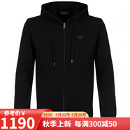 ARMANI阿瑪尼男外套運(yùn)動(dòng)休閑連帽上衣8N1M15 J07Z 0999七夕禮物 黑色 XS
