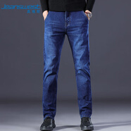 真維斯（JEANSWEST）牛仔褲男士直筒寬松男褲2025春季長(zhǎng)褲男士彈力休閑褲子藍(lán)色33