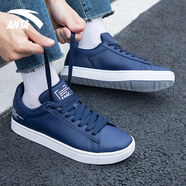 安踏板鞋男鞋子冬季新款休閑鞋冬季旗艦輕便潮流滑板鞋男士運動(dòng)鞋 8000-3海岸藍/安踏白 41