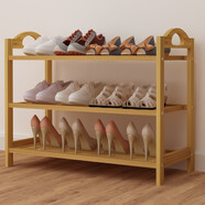 唯良楠竹鞋架門(mén)口多層鞋架子家用簡(jiǎn)易鞋架宿舍鞋柜防塵小鞋架置物架 原木色【3層長(cháng)80cm】