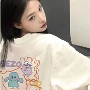 蘇愚重磅夏季100%純棉短袖男t恤女簡約寬松百搭ins潮流情侶裝打底上衣 B4-42-SEZO雙面短袖-蛋黃 M