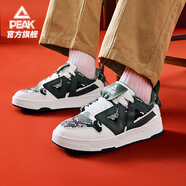 匹克國創(chuàng)態(tài)極板鞋男鞋-柳仙春季新款男士革面休閑鞋低幫減震運動鞋子 大白/蕨綠 43