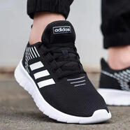 阿迪達斯（adidas）休閑鞋男鞋冬季新款運動(dòng)鞋網(wǎng)面透氣輕便減震低幫跑步鞋F36331 F36331黑色白色 42