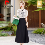 皮爾卡丹（PIERRE CARDIN）改良旗袍連衣裙2025新款女夏年輕款高端氣質(zhì)新中式國風(fēng)款兩件套裝 廣州十三行連衣裙圖片色 XL 超仙連衣裙新品(建議115-125斤)