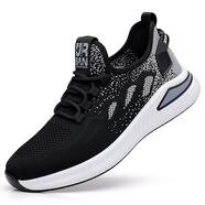 威特仕星瑜鑫運動(dòng)飛織椰子鞋舒適網(wǎng)格透氣舒適系帶跑步鞋38-43碼黑色