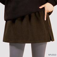 紐菲奧納屁簾女下擺遮臀打底神器內搭疊穿秋冬季加厚格子鯊魚(yú)褲寬松半身裙 咖色毛呢【開(kāi)叉款】 L 【90-125斤】