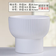 裕軒堂歐式孔雀藍(lán)花盆陶瓷高款客廳室外陽臺個(gè)性綠植家用室內(nèi)陽臺 10114亞白 特大