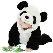 涵菡樂3D嬰兒連體衣寶寶衣服熊貓哈衣冬新生兒連身加厚外出嬰兒棉衣棉服 80碼包腳 約適合2-8個(gè)月寶寶