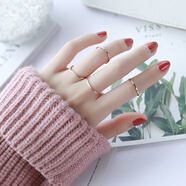 芊芽[520禮物]超細戒指女韓版尾戒食指關(guān)節指環(huán)情人節禮物生日送女友 超細玫瑰金6號