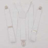 QUEEN TRIP 男女兒童吊褲帶寶寶西褲背帶夾時(shí)尚背帶配校服舞臺表演 白色