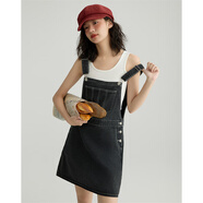 德瑪納（dme）秋季背心牛仔吊帶連衣裙套裝女休閑顯瘦顯高時(shí)尚套件 白色(背心) L