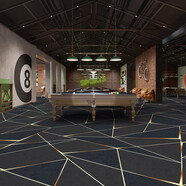 臺球室桌游廳娛樂(lè )場(chǎng)所地毯過(guò)道走廊ktv包房電影院滿(mǎn)鋪印花毯安裝 黑灰 尼龍450克印花地毯 1平方價(jià)格(門(mén)幅4米)