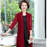 KAROND新品披風(fēng)女外搭女中老年女裝夏季網(wǎng)紗外搭中長款寬松大碼披肩外套媽媽裝開衫防曬衣