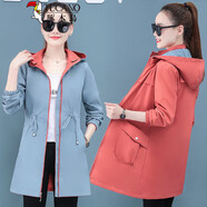 啄木鳥(niǎo)初春卡其色風(fēng)衣外套女中長(cháng)款2025年春季新款時(shí)尚洋氣上衣矮小個(gè)子 磚紅色雙面穿(反面霧藍) M 適合75-90斤