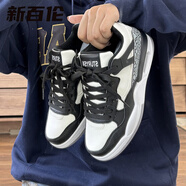 新百倫少年厚底輕便氣墊跑步鞋女2025新款情侶百搭運(yùn)動(dòng)休閑板鞋小白鞋子 白黑色 38