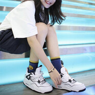 耐克（NIKE）【極速發(fā)貨】 AIR JORDAN 4 AJ4 GS 女款喬4飛人系列女子籃球鞋 DC4101-100 二次元36 36