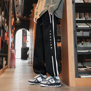 胖勤特大碼褲子男機能風(fēng)工裝褲加肥加大胖子休閑褲個(gè)性印花哈倫褲倫褲 黑色8883 常規 3XL建議160-180斤