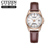 西鐵城（CITIZEN）手表男表女表簡(jiǎn)約休閑光動(dòng)能電波情侶手表日期顯示情人節禮物 EC1183-16A