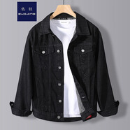 佐徑 牛仔外套男春季新品男士修身夾克韓版潮流大碼牛仔上衣青年 16黑色 XL