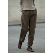 可然樸簡(jiǎn)【素昕】保暖不臃腫 高端白鵝絨羽絨褲子女褲冬外穿褲直筒褲秋冬 果仁棕 S