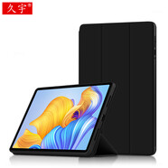 久宇 適用于榮耀平板8保護(hù)套12英寸保護(hù)殼HONOR Pad8平板電腦HEY-W09輕薄前支撐軟殼包邊防摔皮套/殼 曜石黑【軟殼三折智能保護(hù)套】 2022款榮耀平板8 hey-w09