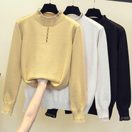 貝娜妮大碼女裝長(cháng)袖針織衫上衣2025秋冬裝新款顯瘦胖妹妹寬松毛衣打底衫 黑色 3XL 建議155-175斤