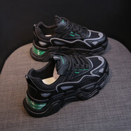 MVP BOY潮牌休閑運動(dòng)鞋女新品透氣新款網(wǎng)面跑步鞋女慢跑鞋旅游鞋老爹鞋女 紅旺達 CK805黑色 37