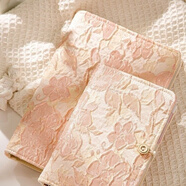 活頁(yè)賬本可拆卸記事本蝴蝶筆記本ins高顏值小眾可愛(ài)少女日記本 粉漾/布藝 A6外殼+空白紙 加厚90張180頁(yè)