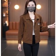 芭鳶小個(gè)子女裝外套2025年新款春裝小香風(fēng)寬松休閑中老年媽媽夾克上衣 咖色 L (建議105-120斤)