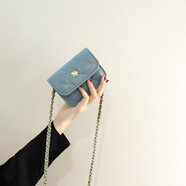 帕米琪（PAMIQI）斜挎包女口紅小包包2024七夕潮時(shí)尚鏈條包小眾網(wǎng)紅菱格單肩斜挎包 藍色小號（不能放手機）