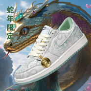 空軍一號蛇年限定獨(dú)款橡膠底摩擦有聲帶蛇aj男鞋DUNK黑白生膠低幫 蛇年限定 41