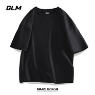 GLM美式短袖T恤男夏季純棉吸汗透氣純色上衣學生寬松大碼男裝五分袖