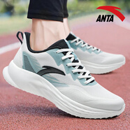 安踏（ANTA）男鞋運動(dòng)鞋2024新款輕便透氣網(wǎng)鞋軟底減震官方跑步鞋 -2象牙白/灰霧藍 40