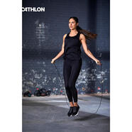 迪卡儂（DECATHLON）跳繩成人中考兒童學(xué)生男女燃脂健身減肥繩子EYE1 3M基礎款水晶黑(圓型握把）