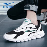 鴻星爾克男鞋冬季男士網(wǎng)面跑步鞋紅星運動鞋男減震休閑鞋 3195正黑/鎘綠 39