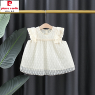 皮爾卡丹（pierre cardin）女童純棉連衣裙夏季兒童小女孩背心裙0到3歲女寶寶夏裝公主裙子 流蘇蕾絲 73 cm(73cm)