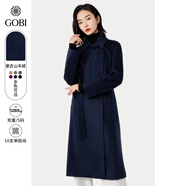 GOBI戈壁冬季收腰氣質(zhì)高級(jí)感韓系中長(zhǎng)款黑色大衣女士呢子外套WC05 深藍(lán)色 S